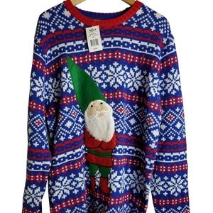 Christmas Santa Claus Sweater Snowflakes Elf XXL